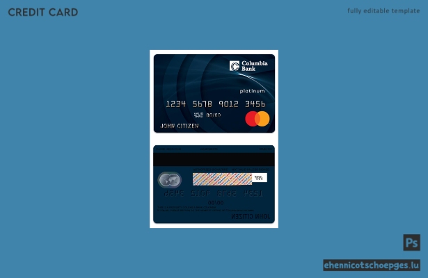 USA Columbia Bank Mastercard Platinum Beispielvorschau